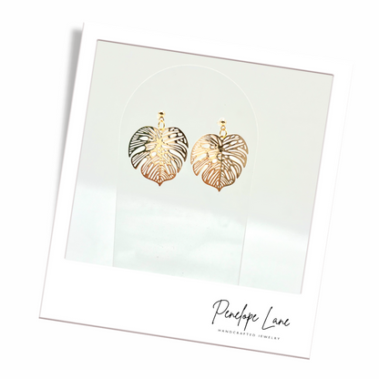 Ginkgo, Monstera, & Bird of Paradise Leaf Earrings
