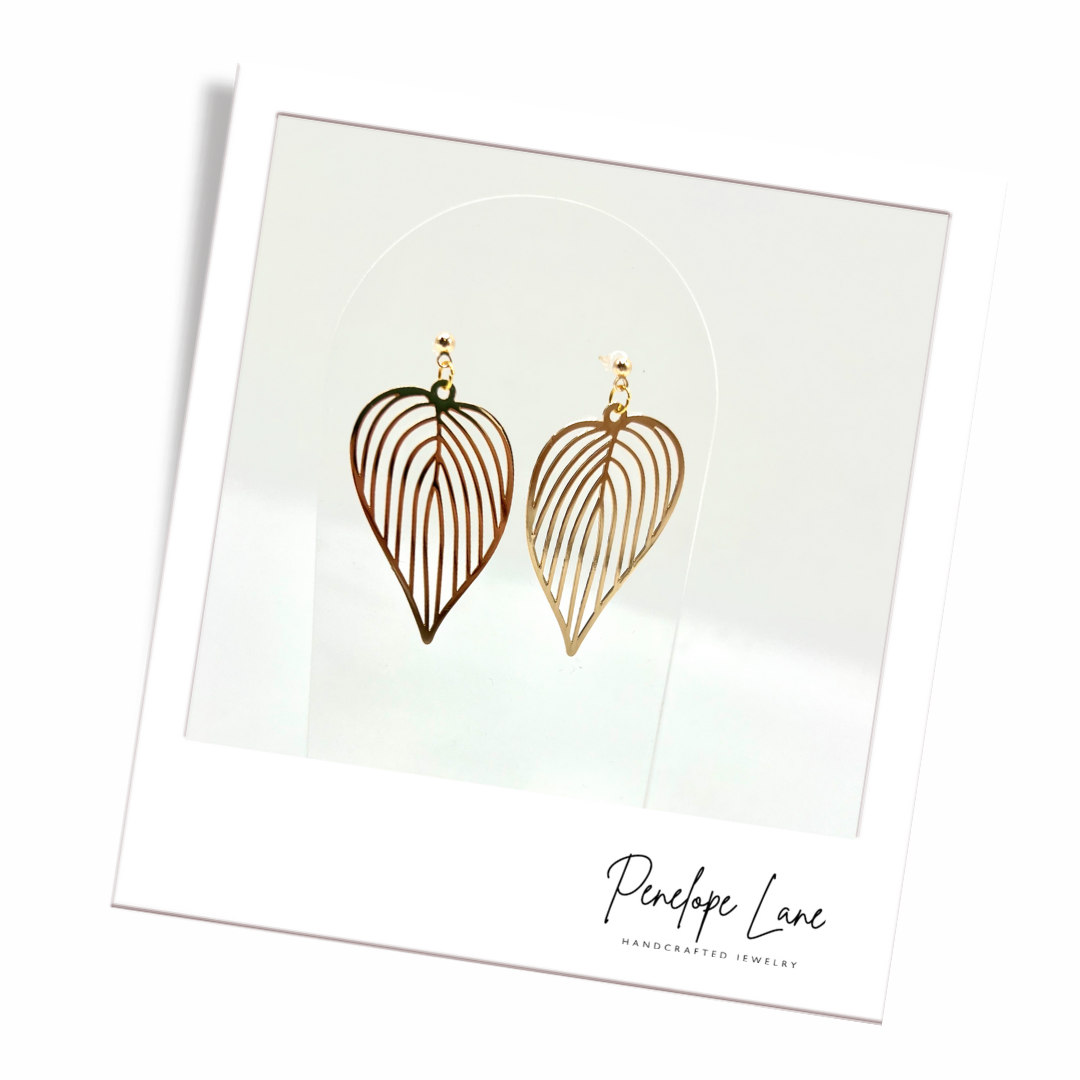 Ginkgo, Monstera, & Bird of Paradise Leaf Earrings