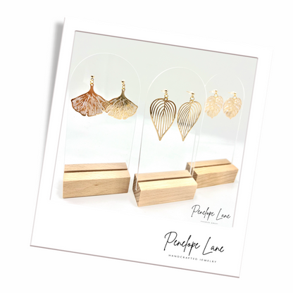 Ginkgo, Monstera, & Bird of Paradise Leaf Earrings