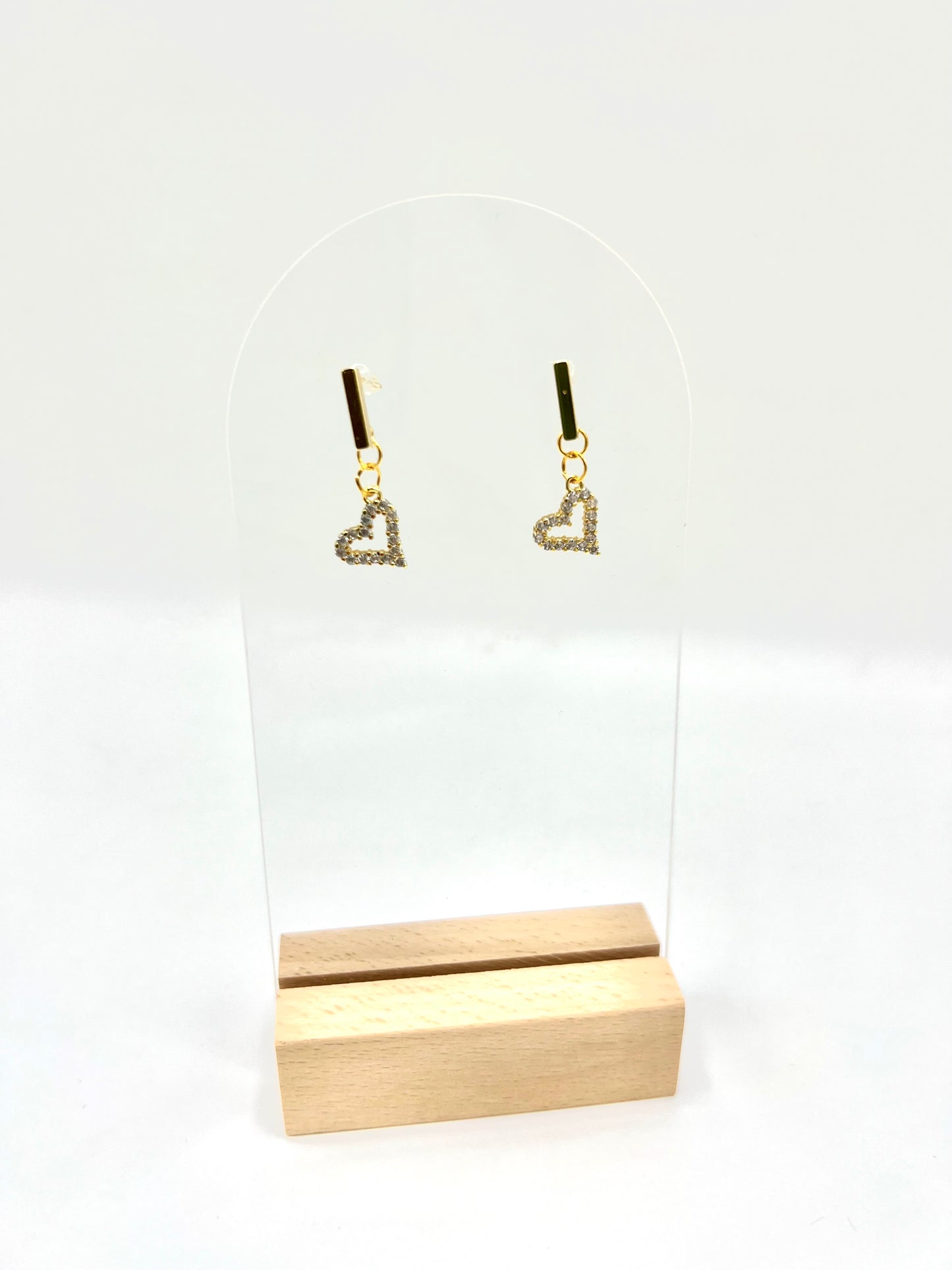 Sparkly Heart Dangle Earrings