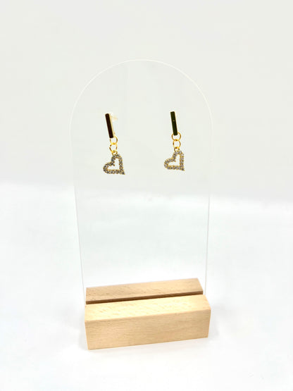 Sparkly Heart Dangle Earrings