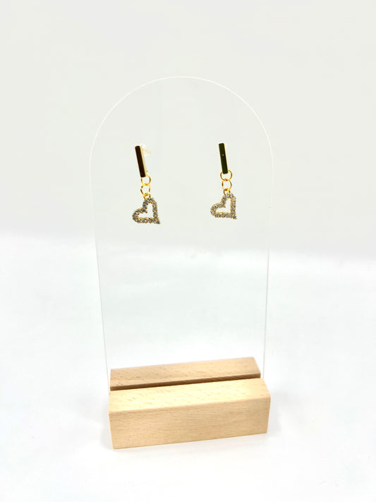 Sparkly Heart Dangle Earrings
