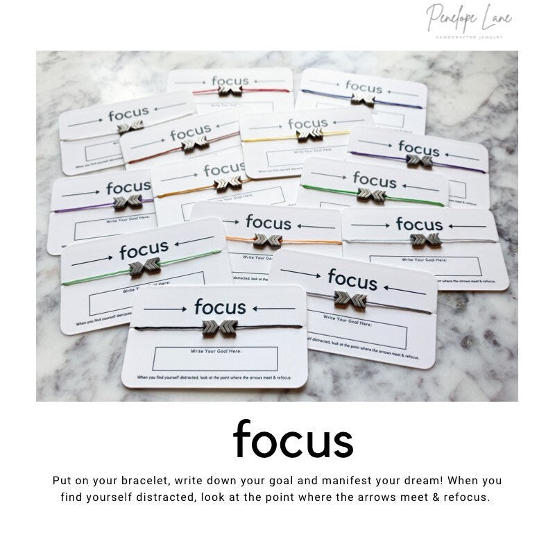 FOCUS Hematite Friendship Team Motivational Bracelet