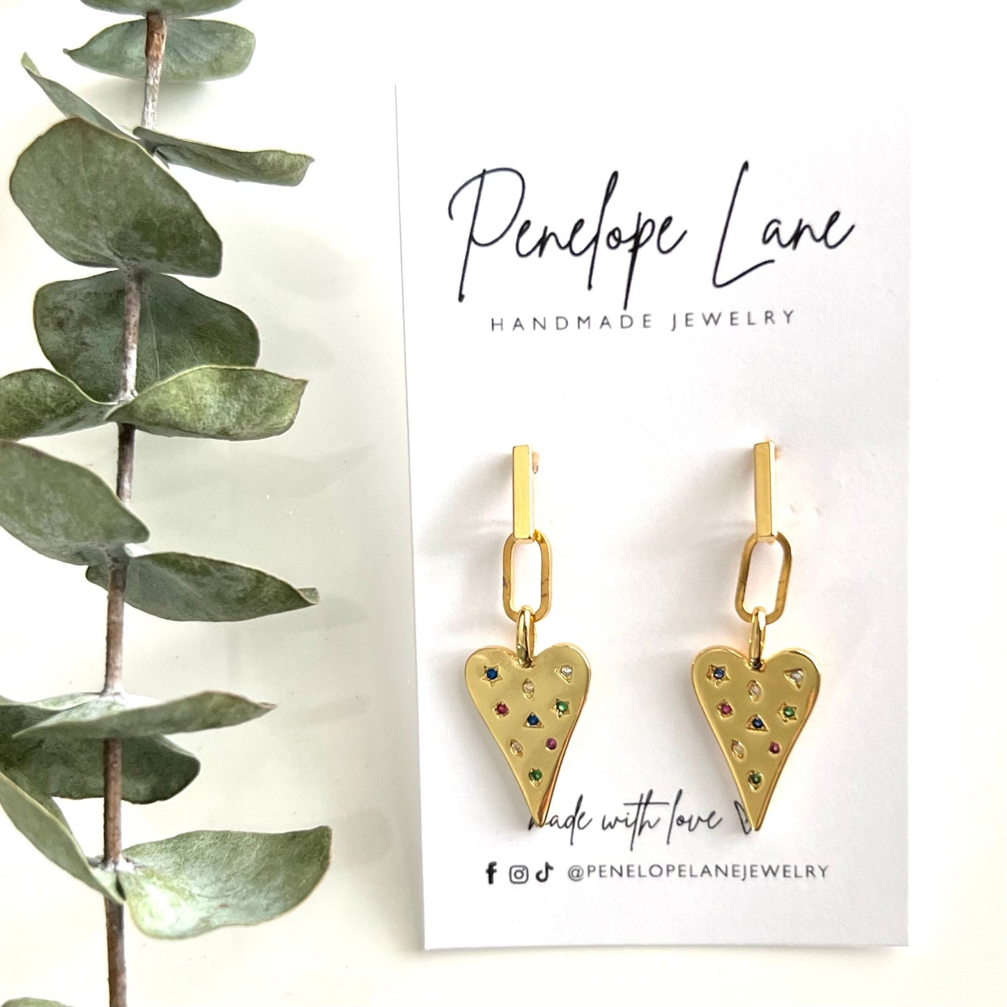 Rainbow Spark Heart Earrings