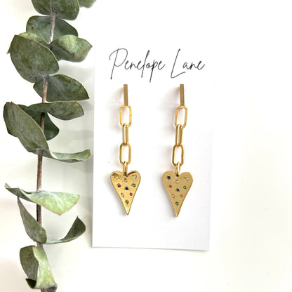 Rainbow Spark Heart Earrings
